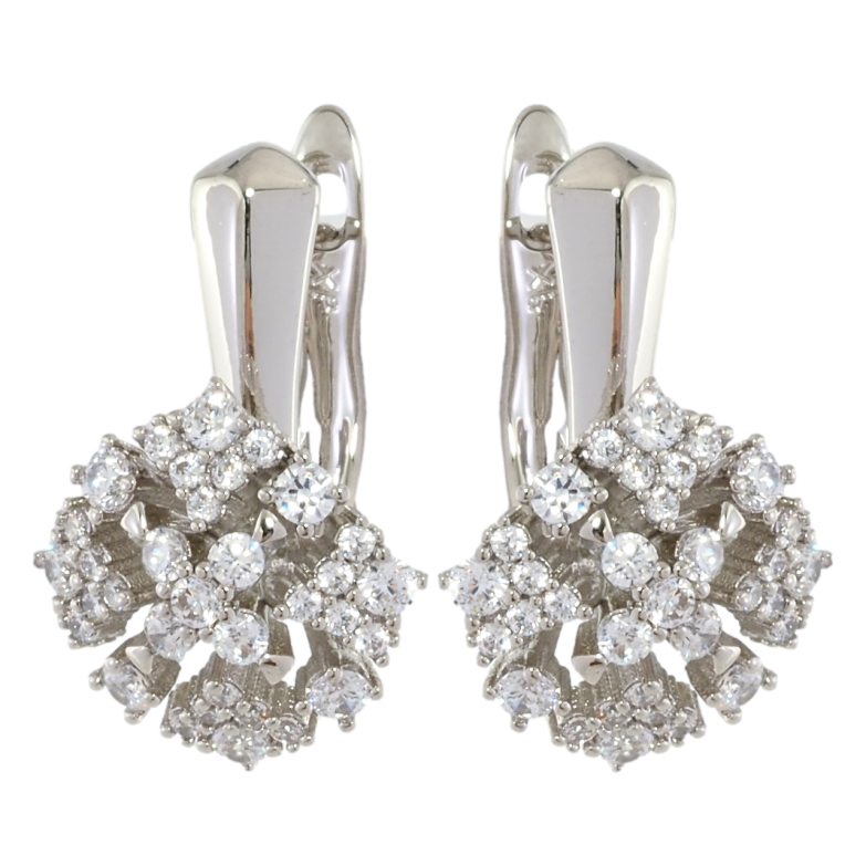 Сережки Xuping Родій англійський замок Квіточки з цирконієм фото №4