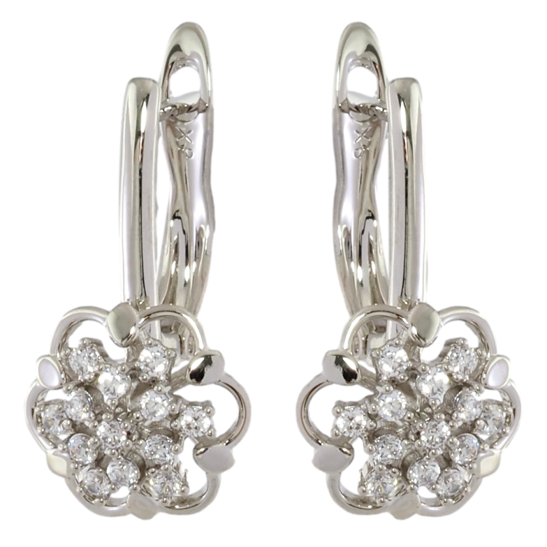 Сережки Xuping Родій англійський замок Квіточки з цирконієм фото №1