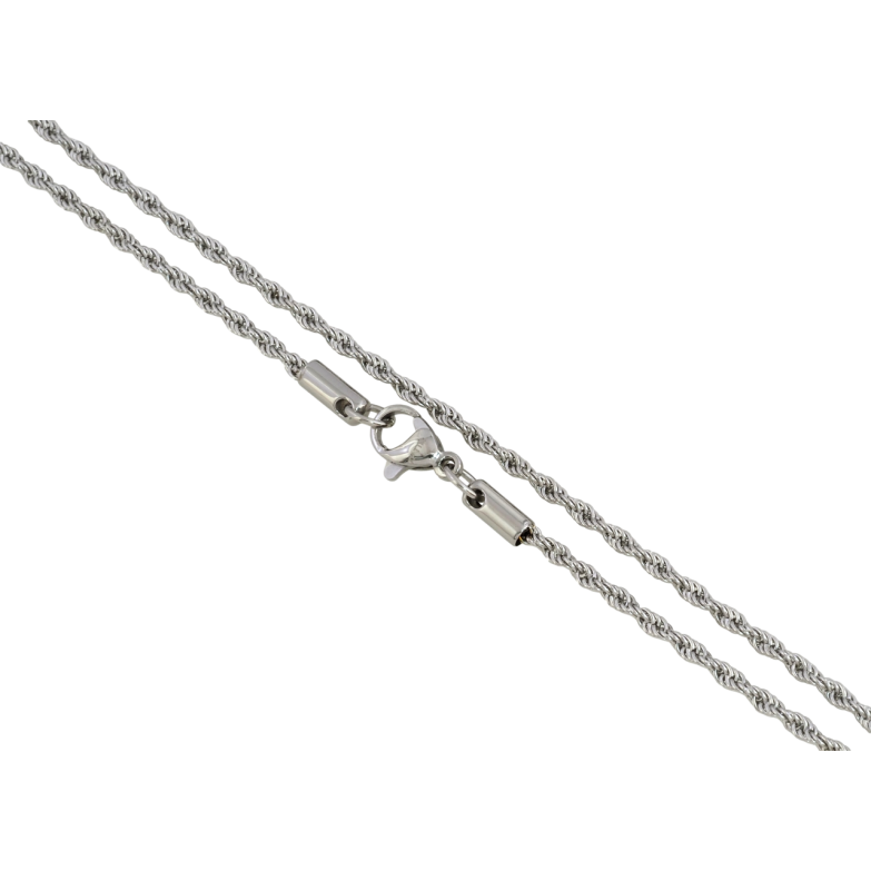 Ланцюжок Xuping ТТМ Stainless Steel колір Родій Плетіння Мотузка довжина 45см х 2мм фото №5