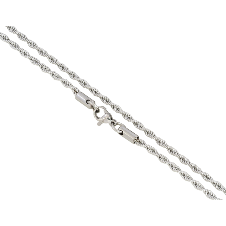 Ланцюжок Xuping ТТМ Stainless Steel колір Родій Плетіння Мотузка довжина 45см х 3мм фото №2 Ланцюжок Xuping ТТМ Stainless Steel колір Родій Плетіння Мотузка довжина 45см х 3мм фото №2