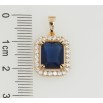 Кулон Xuping Позолота 18K Синій фіаніт в обрамленні цирконію, 13х15мм для ланцюжка до 5мм фото №2