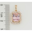 Кулон Xuping Позолота 18K Рожевий фіаніт в обрамленні цирконію, 13х15мм для ланцюжка до 5мм фото №2