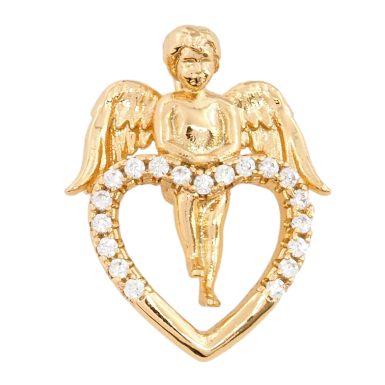 Кулон Xuping Позолота 18K Янголятко з сердечком для ланцюжка до 2мм фото №1 Кулон Xuping Позолота 18K Янголятко з сердечком для ланцюжка до 2мм фото №1