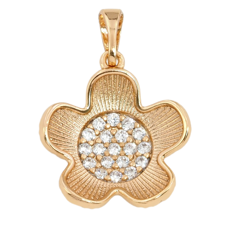 Кулон Xuping Позолота 18K Квіточка з цирконієм для ланцюжка до 5мм фото №7