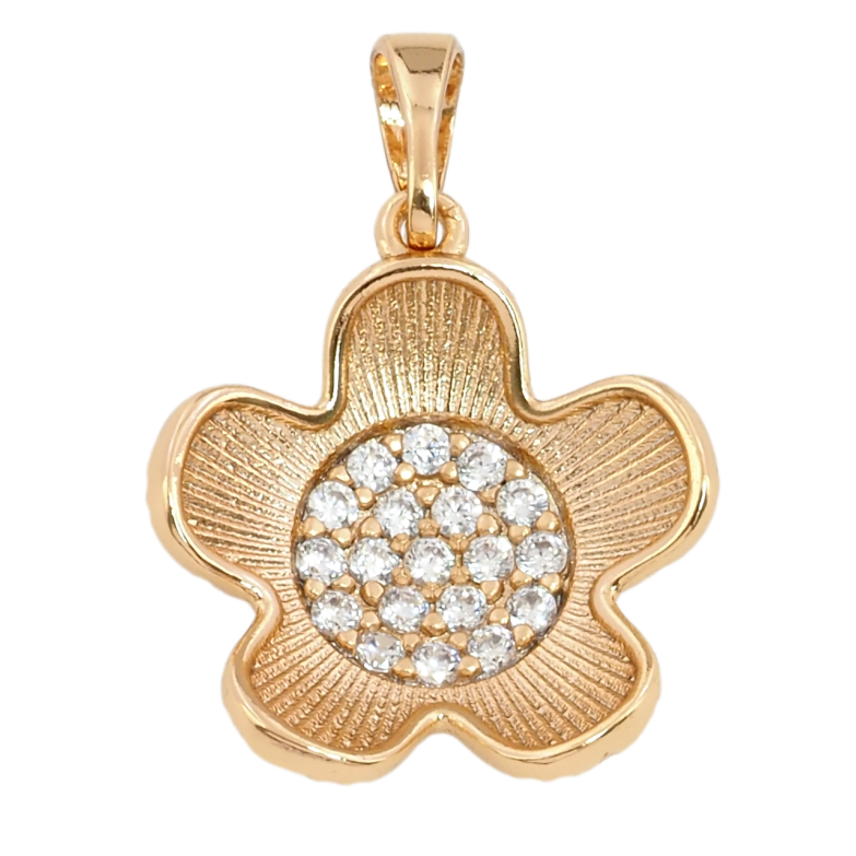 Кулон Xuping Позолота 18K Квіточка з цирконієм для ланцюжка до 5мм фото №5