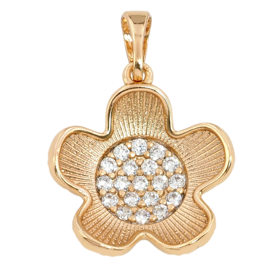Кулон Xuping Позолота 18K Квіточка з цирконієм для ланцюжка до 5мм фото №1