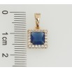 Кулон Xuping Позолота 18K Синій фіаніт в обрамленні цирконію, 8х9мм для ланцюжка до 5мм фото №2