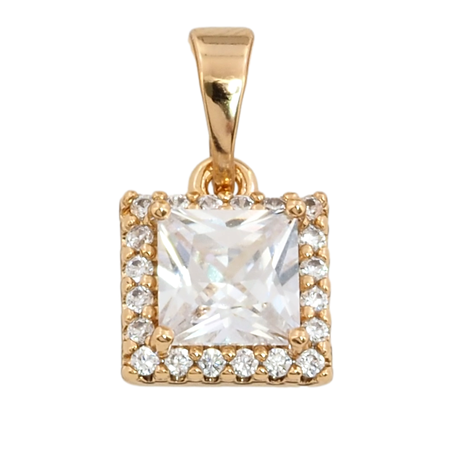 Кулон Xuping Позолота 18K Фіаніт в обрамленні цирконію, 8х9мм для ланцюжка до 5мм фото №1