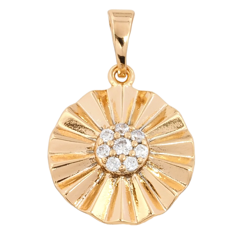 Кулон Xuping Позолота 18K Декоративный цветочек с цирконием для цепочки до 5мм фото №1
