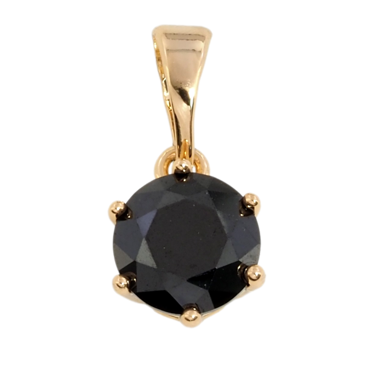 Кулон Xuping Позолота 18K Чорний фіаніт, ø 7мм для ланцюжка до 5мм фото №19