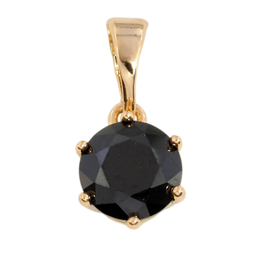 Кулон Xuping Позолота 18K Чорний фіаніт, ø 7мм для ланцюжка до 5мм фото №1