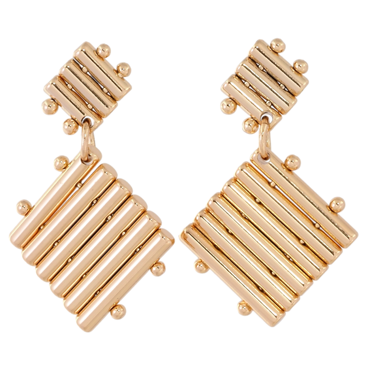 Серьги Xuping Позолота 18K пусеты Ромбовые подвески фото №6
