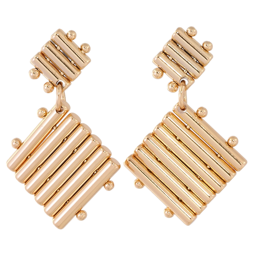 Серьги Xuping Позолота 18K пусеты Ромбовые подвески фото №1