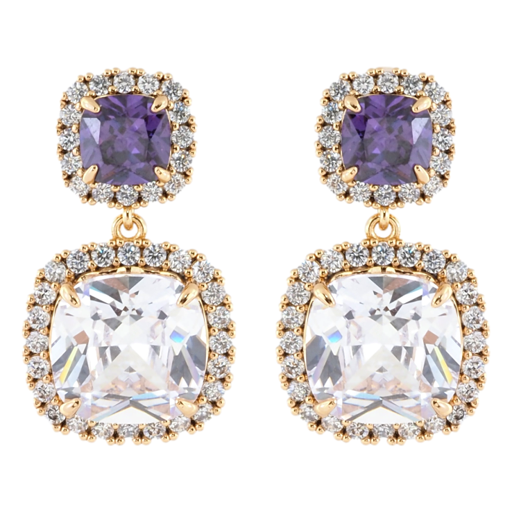 Серьги Xuping Позолота 18K пусеты Кристальные подвески фото №18