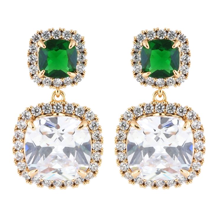 Серьги Xuping Позолота 18K пусеты Кристальные подвески фото №17