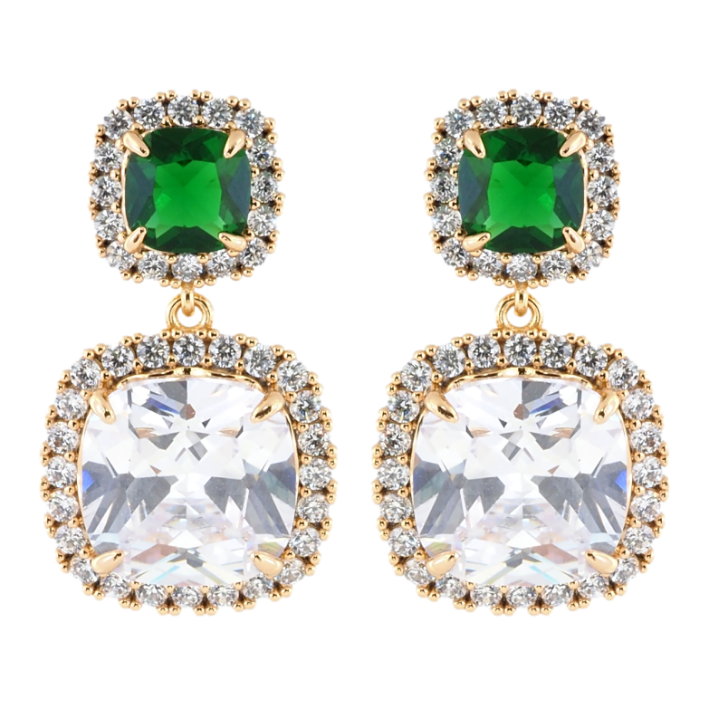 Серьги Xuping Позолота 18K пусеты Кристальные подвески фото №1