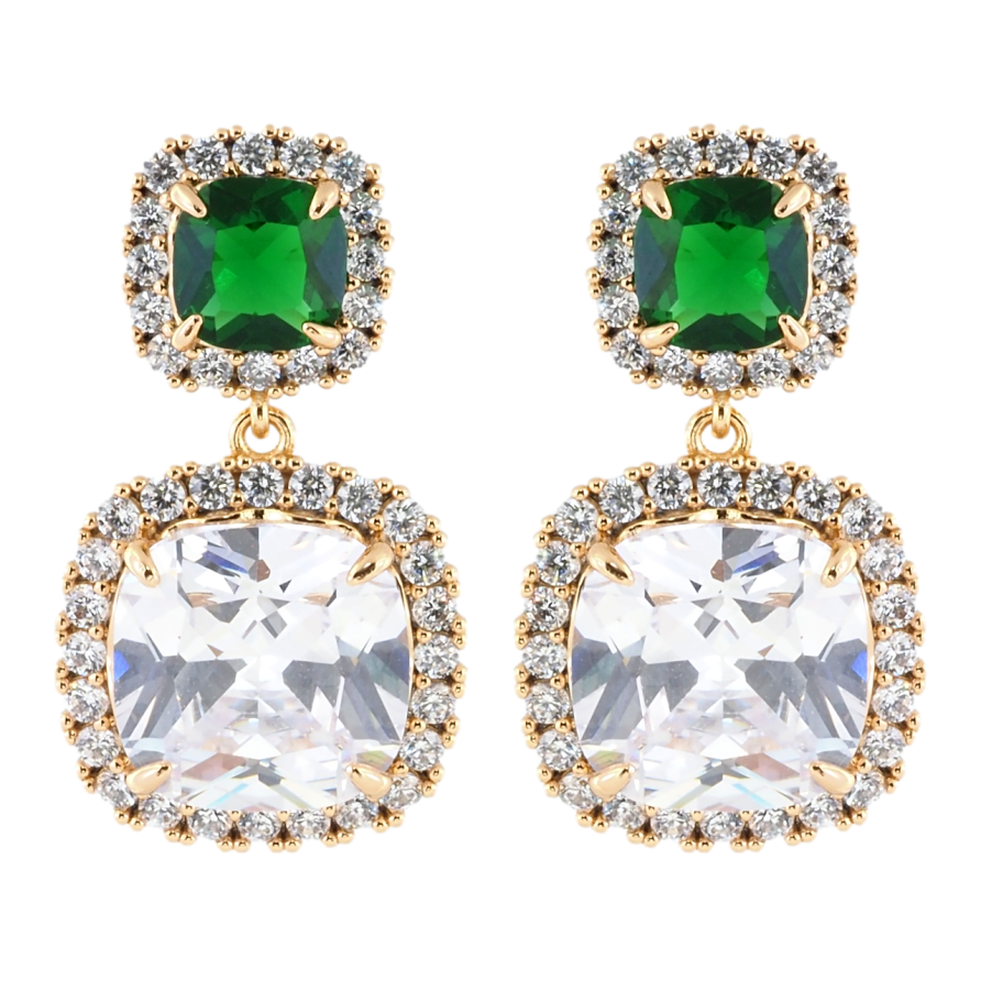 Серьги Xuping Позолота 18K пусеты Кристальные подвески фото №1