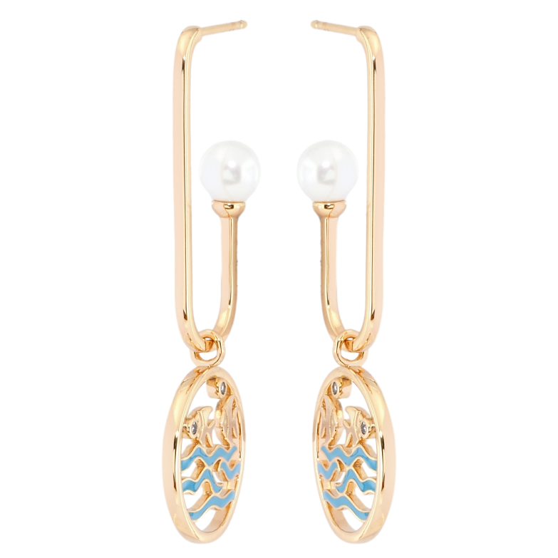 Сережки Xuping Позолота 18K пусети Декоративні підвіски з рибками фото №2 Сережки Xuping Позолота 18K пусети Декоративні підвіски з рибками фото №2