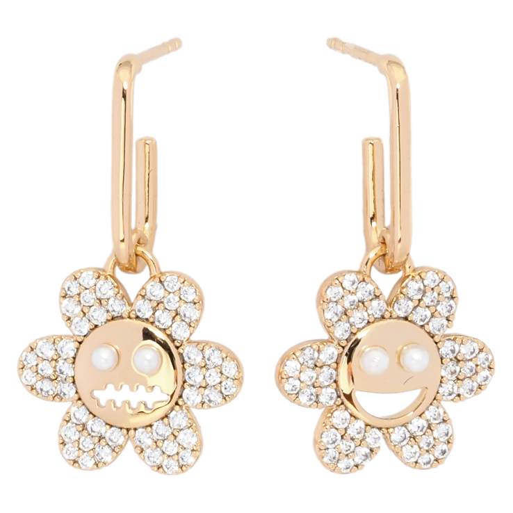 Серьги Xuping Позолота 18K пусеты Ассиметричные цветочки с цирконием фото №7 Серьги Xuping Позолота 18K пусеты Ассиметричные цветочки с цирконием фото №7