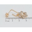 Серьги Xuping Позолота 18K пусеты Ассиметричные цветочки с цирконием фото №2