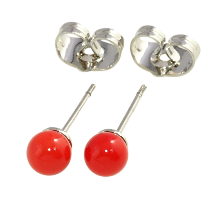 Серьги Xuping Родий пусеты Красные шарики ø 5мм фото №23