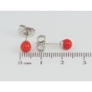 Серьги Xuping Родий пусеты Красные шарики ø 5мм фото №2