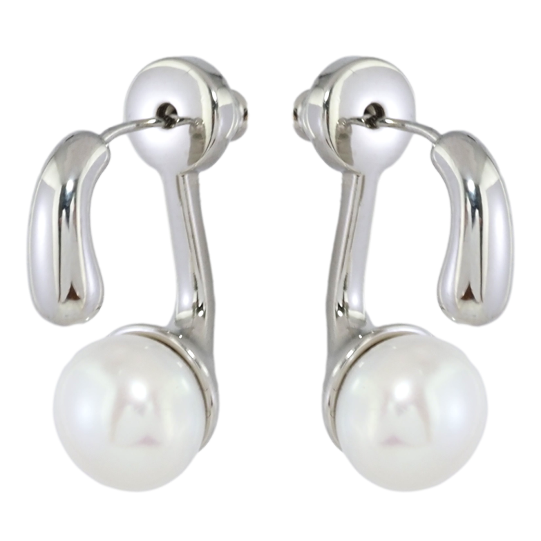 Серьги Xuping Родий пусеты-джекеты Декоративные с жемчужинами фото №1