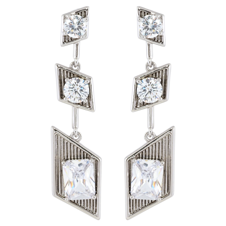 Серьги Xuping Родий пусеты Декоративные подвески с фианитами фото №18