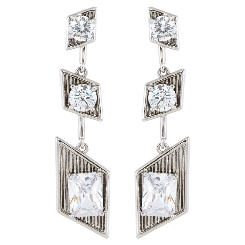 Сережки Xuping Родій пусети Декоративні підвіски з фіанітами фото №1