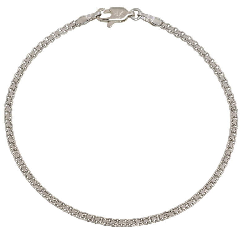 Браслет Xuping Родий Цепочка плетение Итальянский Бисмарк размер 19см х 2мм фото №1