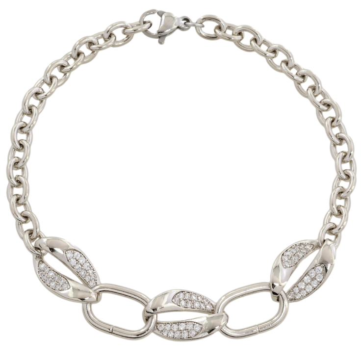 Браслет Xuping Родій Ланцюжок з декоративними вставками розмір 19см х 5-9мм фото №13