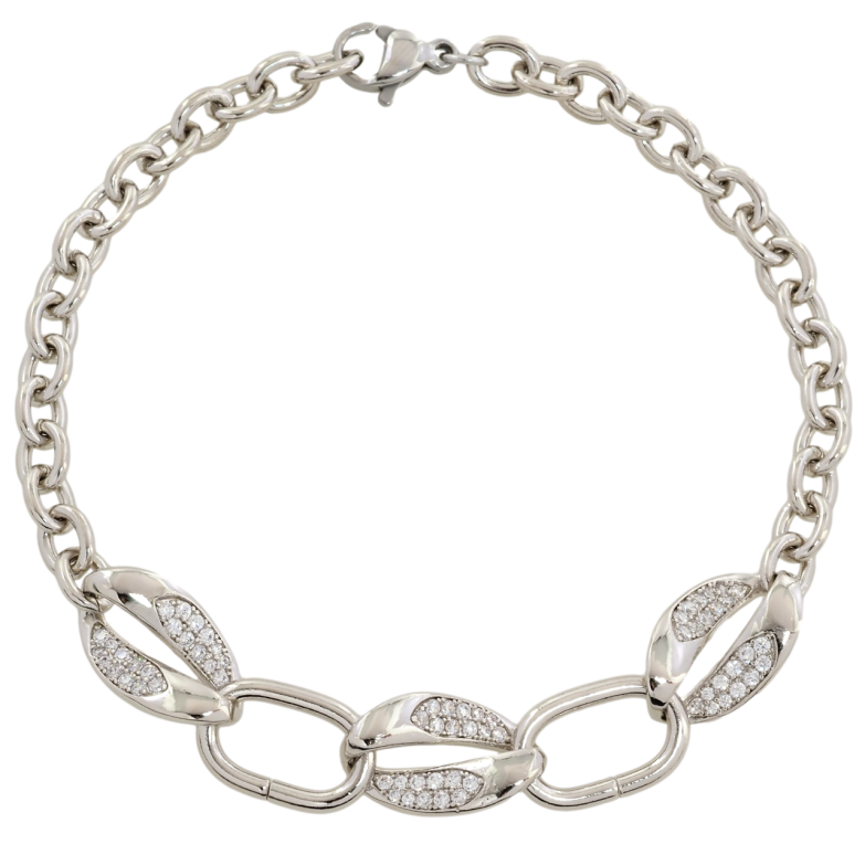 Браслет Xuping Родій Ланцюжок з декоративними вставками розмір 19см х 5-9мм фото №1