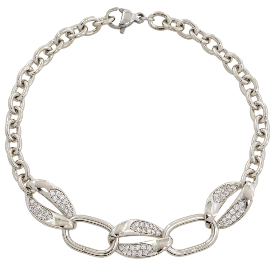 Браслет Xuping Родій Ланцюжок з декоративними вставками розмір 19см х 5-9мм фото №1