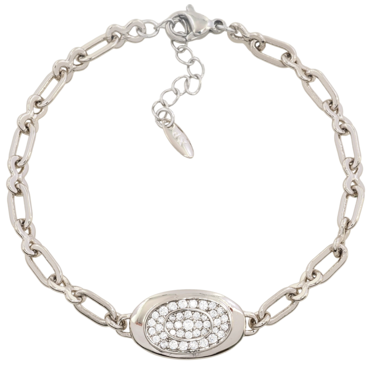 Браслет Xuping Родій Овальна вставка з цирконієм розмір з доп. ланцюжком 17-20.5см х 4мм фото №10