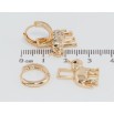 Серьги Xuping Позолота 18K подвески на колечках Ассиметричные слоники с цирконием 2 в 1 фото №2