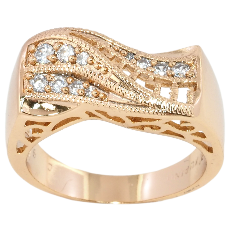 Кольцо Xuping Позолота 18K Декоративный узор с цирконием фото №17