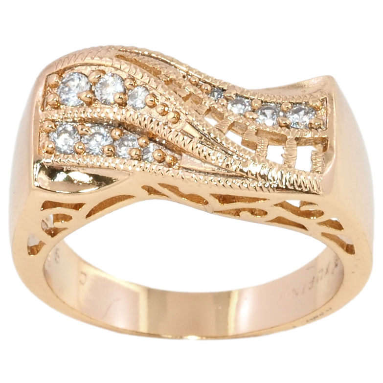 Каблучка Xuping Позолота 18K Декоративний візерунок з цирконієм фото №1