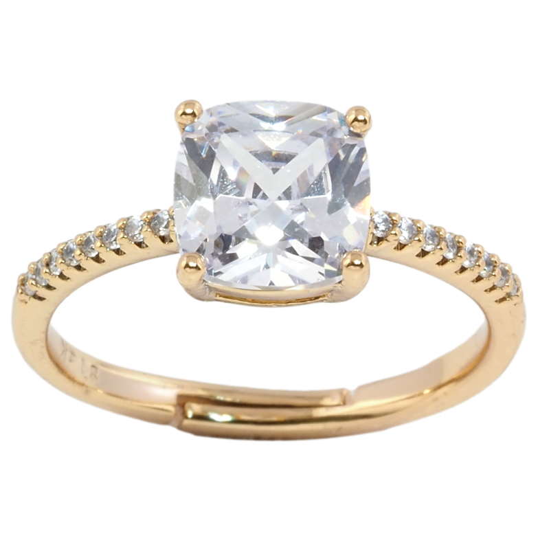 Кольцо Xuping Позолота 18K Фианит на дорожке циркония фото №20