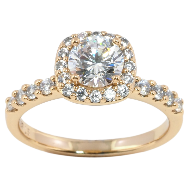 Кольцо Xuping Позолота 18K Фианит в обрамлении циркония фото №1