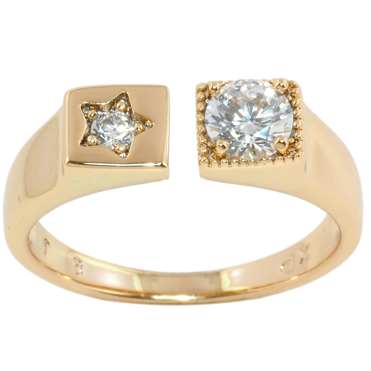 Кольцо Xuping Позолота 18K Фианит с звездочкой фото №5