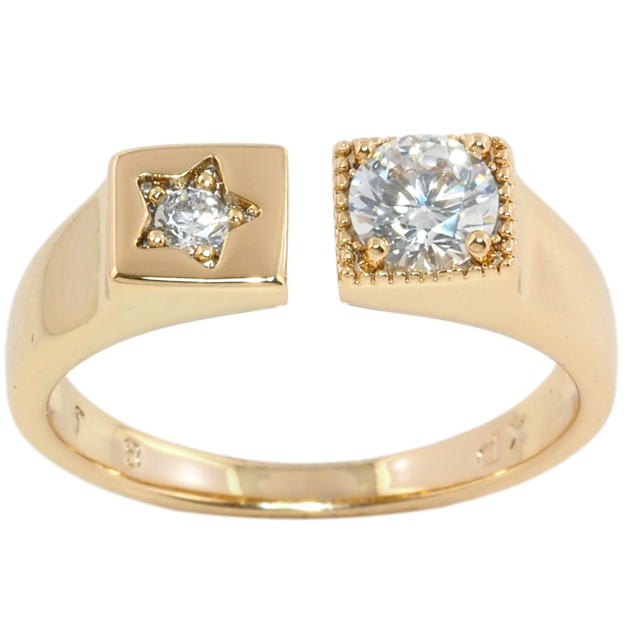 Кольцо Xuping Позолота 18K Фианит с звездочкой фото №1