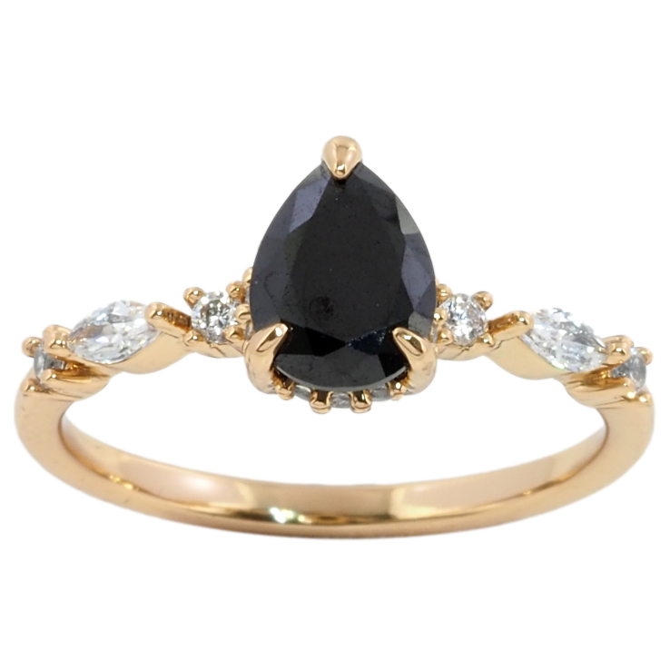 Кольцо Xuping Позолота 18K Черный фианит с цирконием фото №8