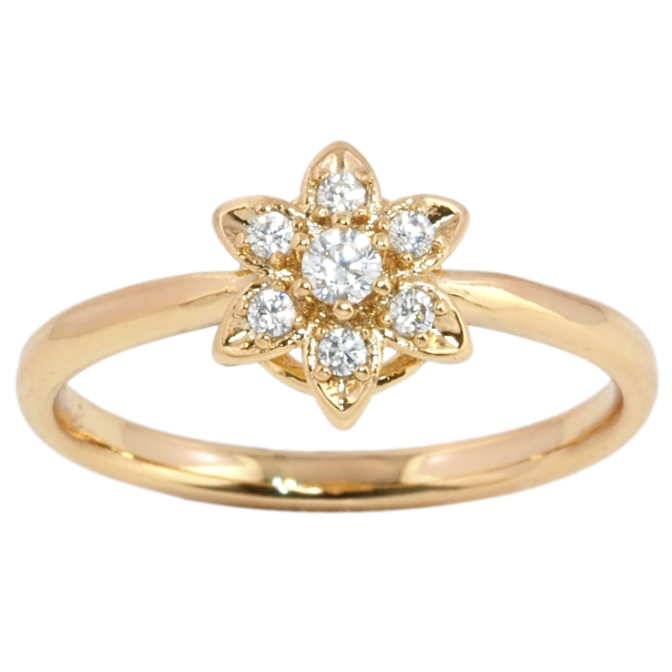 Кольцо Xuping Позолота 18K Цветочек с цирконием фото №2