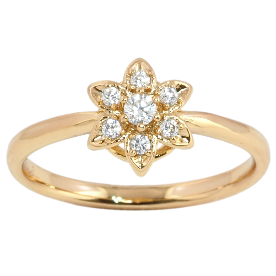 Кольцо Xuping Позолота 18K Цветочек с цирконием фото №1