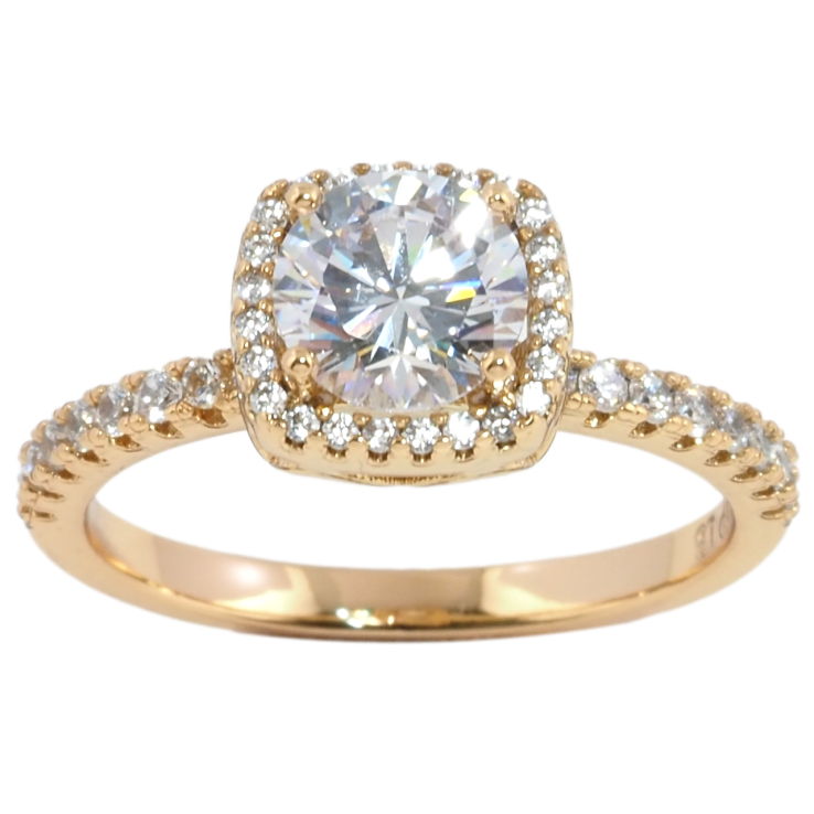 Кольцо Xuping Позолота 18K Фианит в обрамлении циркония фото №22