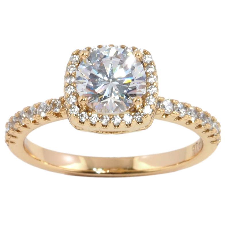 Кольцо Xuping Позолота 18K Фианит в обрамлении циркония фото №1