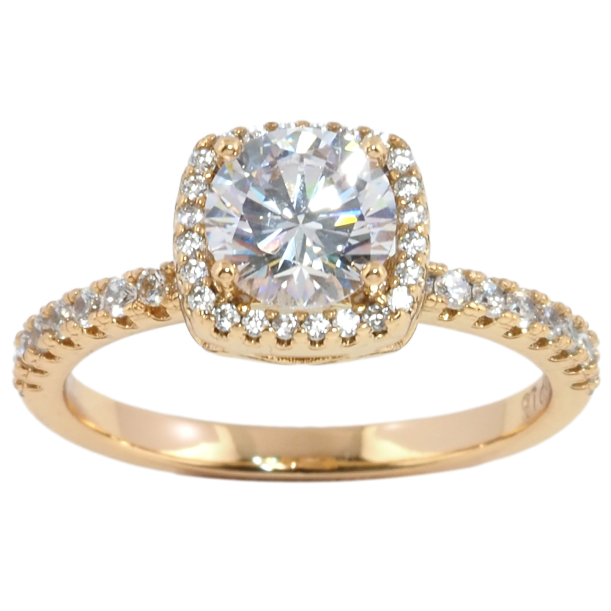 Кольцо Xuping Позолота 18K Фианит в обрамлении циркония фото №1