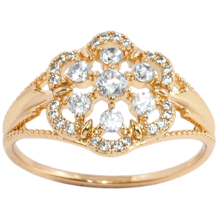 Кольцо Xuping Позолота 18K Цветочек с цирконием фото №23