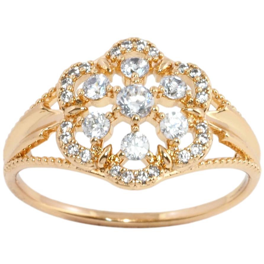 Кольцо Xuping Позолота 18K Цветочек с цирконием фото №1