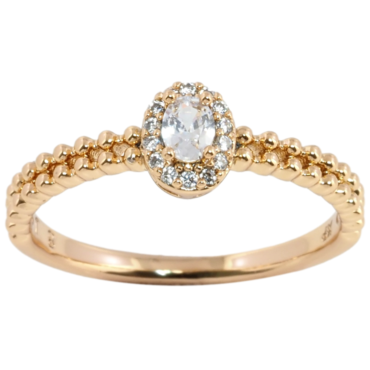 Кольцо Xuping Позолота 18K Фианит в обрамлении циркония фото №18